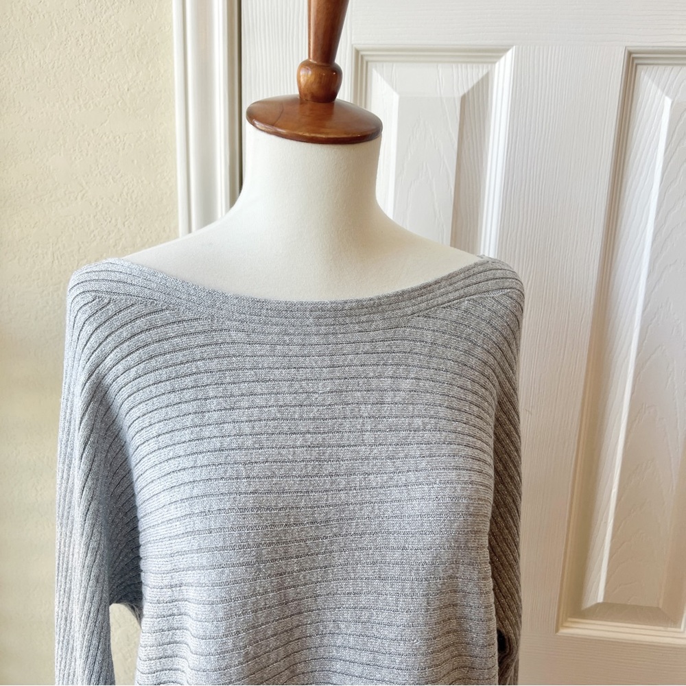 Margeaux & Ellie Sparkly Silver Pullover Sweater - Picture 3 of 7